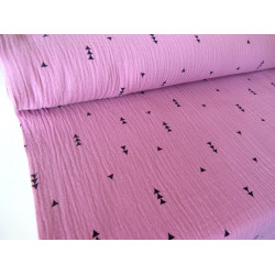 Double Gauze Musselin Pfeile dunkelrosa